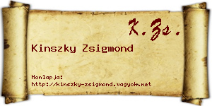 Kinszky Zsigmond névjegykártya